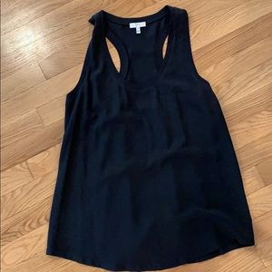 Joie Racer Back Silk Tank Top - Black Size M